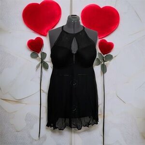 Secret Treasures Black Sheer Chemise